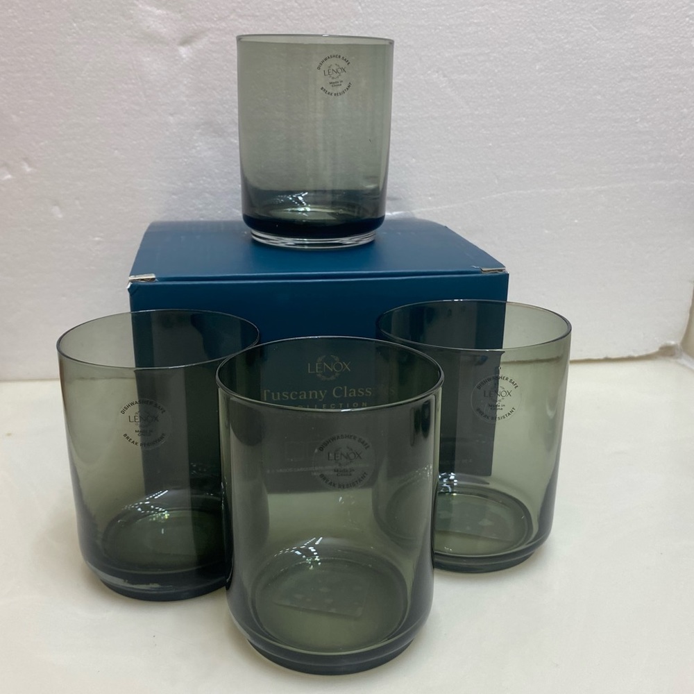 Lenox Tuscany Classics Stackable Smoke, 14 oz , Set Of 4￼￼